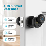 Ball-Shaped Smart Lock Fingerprint, App-Controlled, Passcode, and Electronic Touchscreen Keypad Door Lock Smart Handle