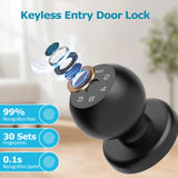 Ball-Shaped Smart Lock Fingerprint, App-Controlled, Passcode, and Electronic Touchscreen Keypad Door Lock Smart Handle