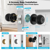 Ball-Shaped Smart Lock Fingerprint, App-Controlled, Passcode, and Electronic Touchscreen Keypad Door Lock Smart Handle