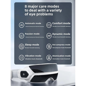 Foldable Eye Massage Instrument, Atomized Steam, Bone Conduction, Air Pressure & Vibrator for Deep Relief