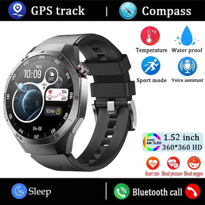 Smart Watch for Men – AMOLED Display, GPS, Bluetooth Calling & Waterproof Fitness Tracker