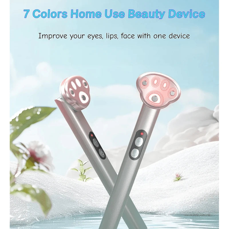 7 Color LED Eye Massager with Heat and Vibration for Dark Circles and Eyelid Lifting