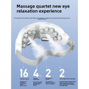 Foldable Eye Massage Instrument, Atomized Steam, Bone Conduction, Air Pressure & Vibrator for Deep Relief